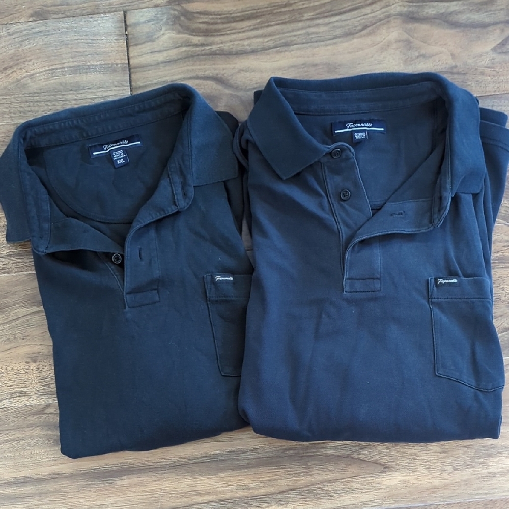 Faconnable Black Cotton Long Sleeve Colored Polo Shirts Set